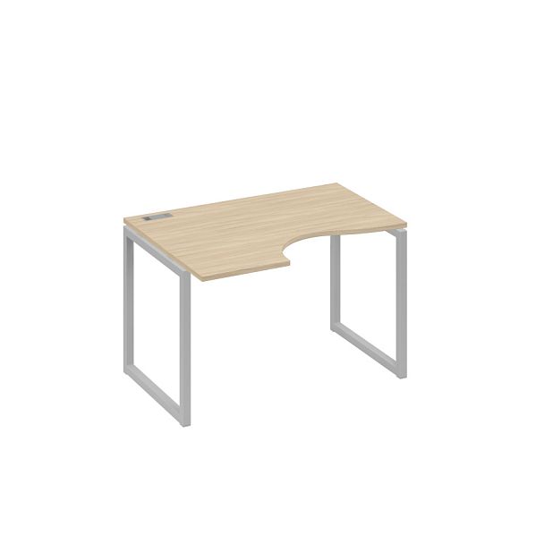 Стол эргономичный левый "Классика" на металлокаркасе QUATTRO A4 А4 Б4 041 БП дуб скандинавский / металлокаркас серый - Вид 1