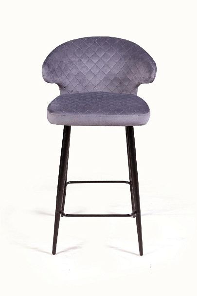Стул полубарный Richard ромб, бархат серый 27 - Вид 2
