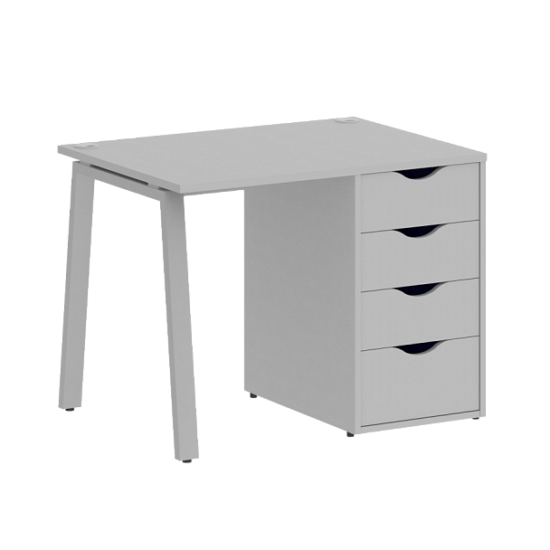 Home Office Стол письменный VR.SP-3-98.4.A Серый/Серый металл 980*720*750 - Вид 1