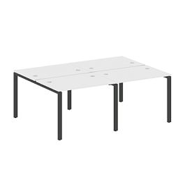 Метал Систем / Metal System Р. ст. на 4 раб. места на П-образном м/к БП.СМ-4.1 Белый/Антрацит металл 2000*1475*750 - Фото предпросмотра