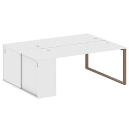 Metal System Р. ст. с шкафом-купе на О-образном м/к БО.РС-СШК-1.4 Т Белый/Мокко металл 2010*1475*750 - Фото предпросмотра