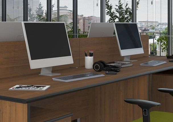 Шкаф для документов средний узкий закрытый Дин Р ДР 765 ОФ французский орех - Вид 8