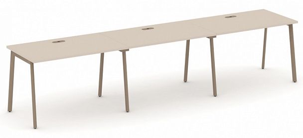 Рабочая станция на 3 места "ESTETICA" ES.RS-3.2-LP Капучино - Вид 1