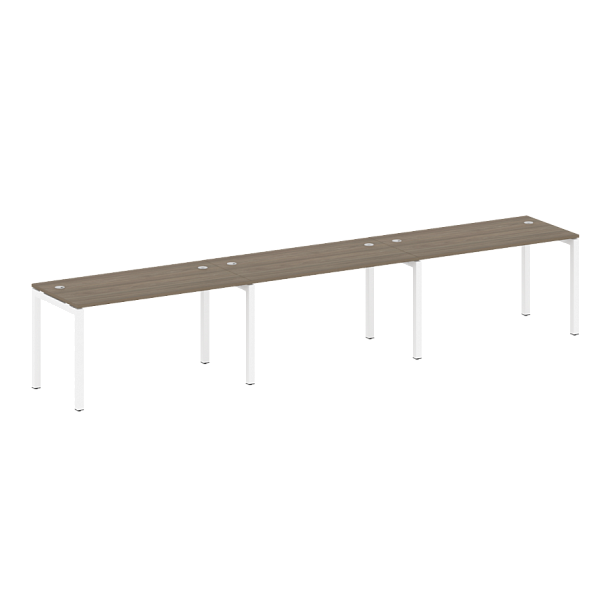 Metal System Quattro Р. ст. на 3 раб. места на П-образном м/к 50БП.СМ-3.3 Вяз/Белый металл 4200*720*750 - Вид 1