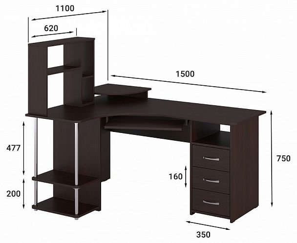 Стол компьютерный Эконом Стандарт С-237 + СЕ-237 - Вид 2