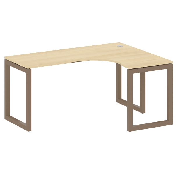 Metal System Quattro Стол криволинейный правый на О-образном м/к 50БО.СА-4 (R) Акация/Мокко металл 1600*1200*750 - Вид 1