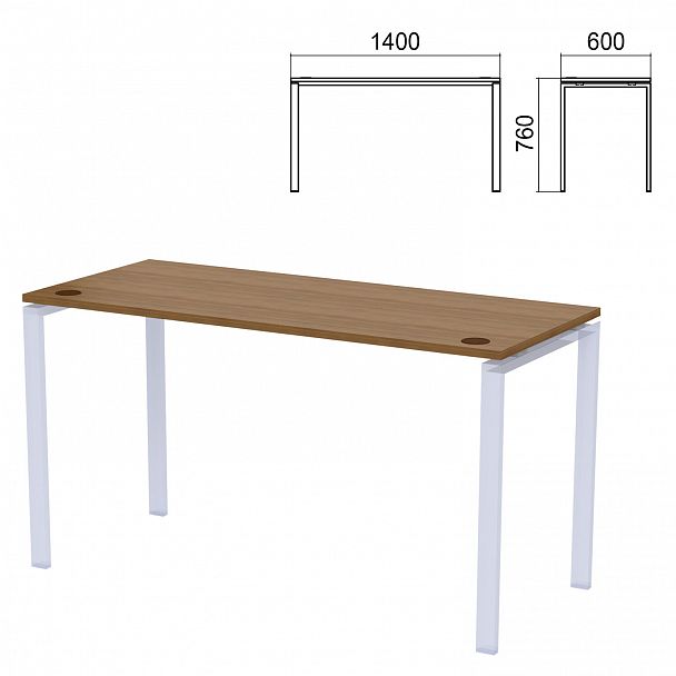 Столешница стола на металлокаркасе "Арго", 1400х600х760 мм, орех - Вид 2