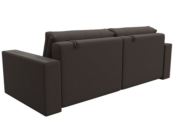 Диван прямой с декором Лига-049 НПБ Рогожка коричневый - Вид 5