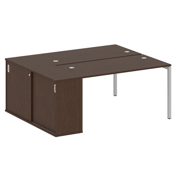 Metal System Quattro Р. ст. с шкафом-купе на П-образном м/к 40БП.РС-СШК-1.3 Т Венге/Серый металл 1810*1475*750 - Вид 1