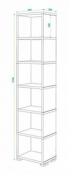 Стеллаж Домино СБ-15/6 Венге/Карамель - Вид 3