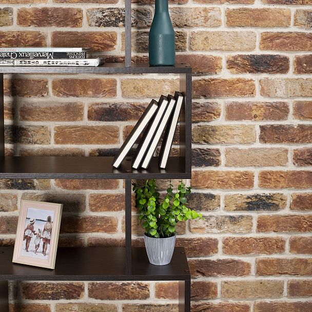 Стеллаж BRABIX "Scandi SH-008", 730х250х1760 мм, 6 секций, ЛДСП, венге, 641899, ЦБ013658-3 - Вид 13