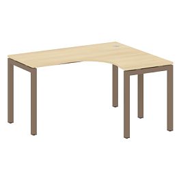 Metal System Quattro Стол криволинейный правый на П-образном м/к 50БП.СА-3 (R) Акация/Мокко металл 1400*1200*750 - Фото предпросмотра