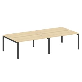 Metal System Quattro Р. ст. на 4 раб. места на П-образном м/к 50БП.СМ-4.4 Акация/Антрацит металл 3200*1475*750 - Фото предпросмотра