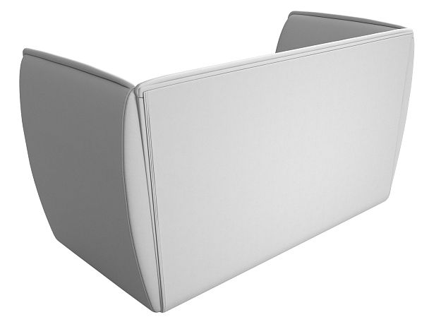 Прямой диван Бергамо 2-х местный (полностью экокожа белая) - Вид 6