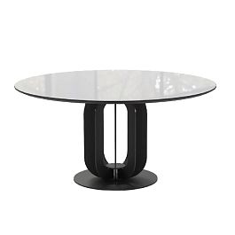 Стол круглый Castro 120, керамика глянцевая, белая - Фото предпросмотра