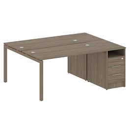 Metal System Quattro Р. ст. с тумбой на П-образном м/к 50БП.РС-СТП-2.3 Вяз/Мокко металл 1812*1475*750 - Фото предпросмотра