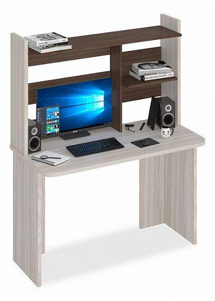 Стол компьютерный Домино Lite СКЛ-Прям120Р+НКЛ-120 Карамель/Шамони - Вид 1