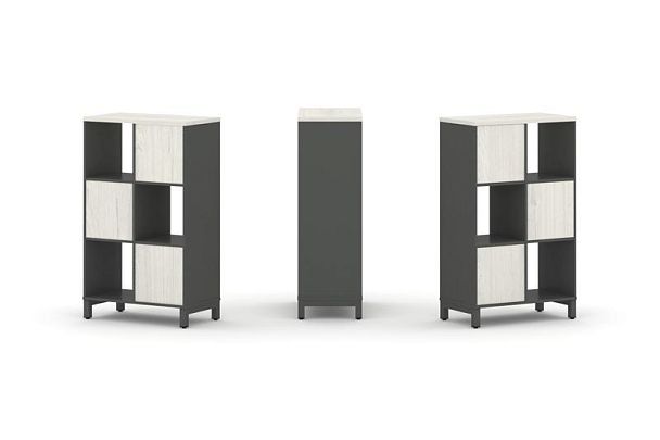 Стайл Проджект Набор стеллажа 1 сторон., 3 яр. SN.NS-321 Антрацит/Дуб Наварра/Металл Антрацит 754*40 - Вид 1