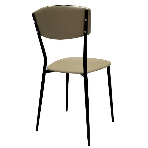 Стул для столовых, кафе, дома РС23, черный каркас, экокожа серо-бежевая - Вид 6
