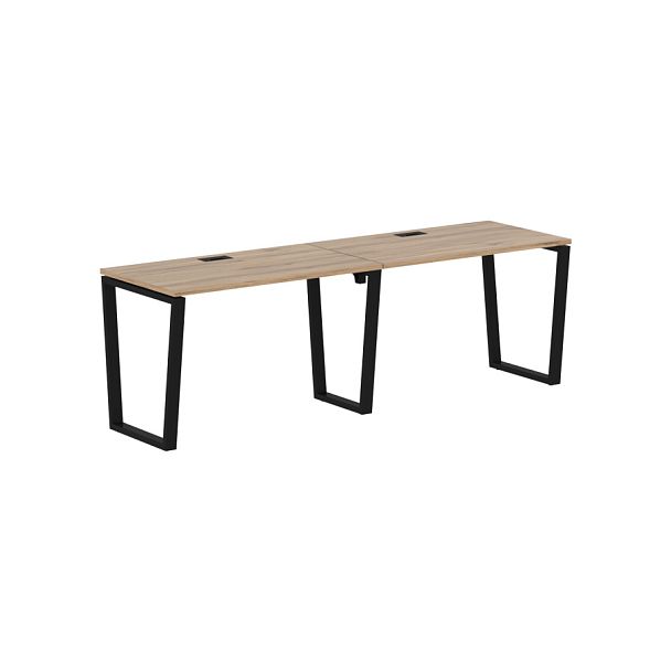 Стол 2-х местный EVWST 2367 Дуб Денвер светлый/Черный 2326х670х750 EDIS - Вид 1