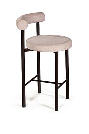 Стул полубарный Biggi, шенилл Puffy beige / опоры черные - Фото предпросмотра