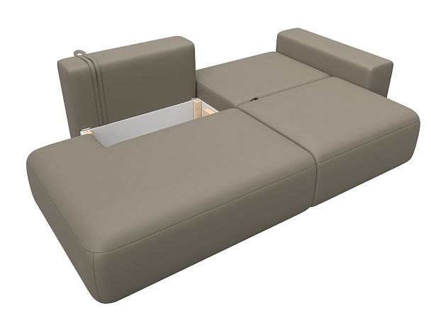 Диван прямой Лига-036 НПБ Модерн подлокотник справа Экокожа бежевый - Вид 8