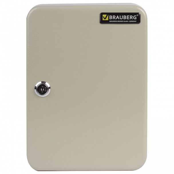 Шкафчик (Ключница) на 48 ключей BRAUBERG, 250х180х80 мм, с замком, + 48 брелоков, серый, 290338 - Вид 3