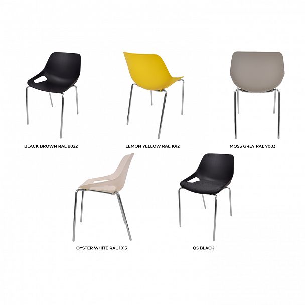 Стул Q5 (4 ножки) каркас хром, желтый, стопируемый - Вид 10