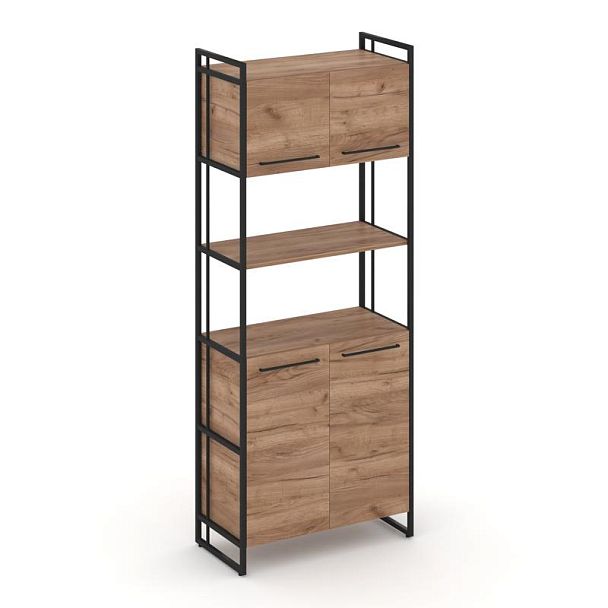 Rift Шкаф 5 ниш широкий RF.SS-53 Дуб Табак/Металл Черный 798*396*2010 - Вид 1