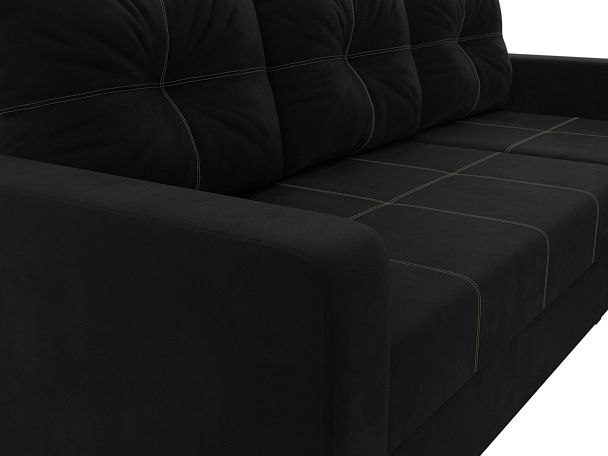Диван угловой Ливерпуль Лайт правый угол Микровельвет черный - Вид 4