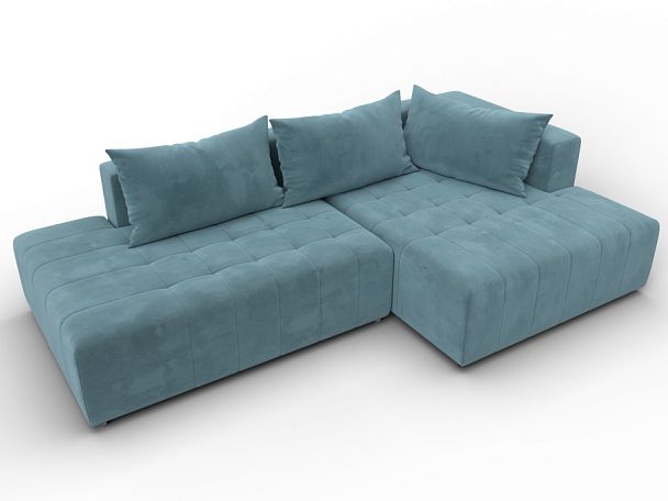 Диван угловой Лига-103 НПБ угол правый Велюр бирюзовый - Вид 6