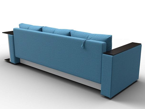 Диван прямой Атланта Лайт со столом справа Рогожка голубой - Вид 5