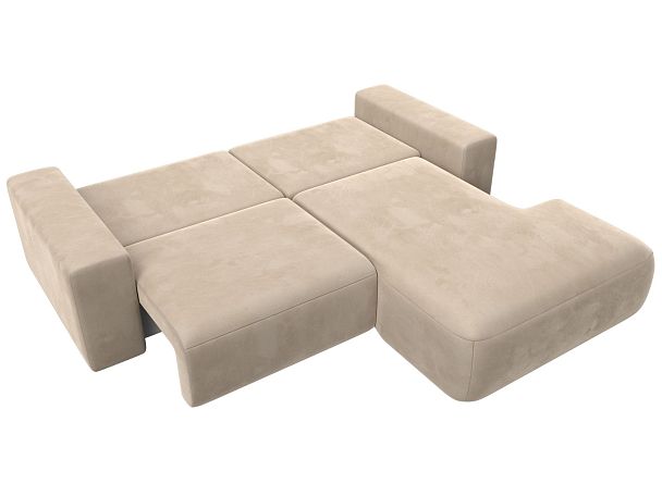 Диван угловой Лига-036 Классик правый угол Велюр бежевый - Вид 8