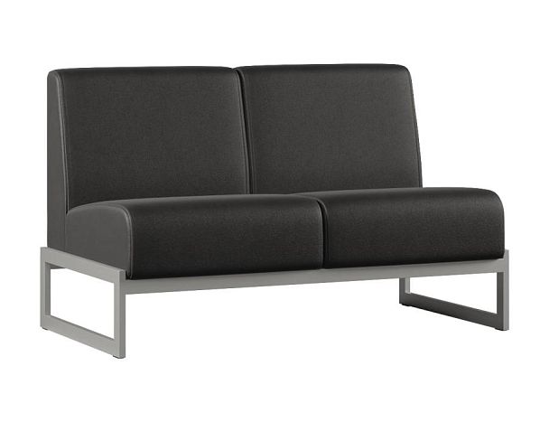 Диван Everprof Solo двухместный Металл Серый Экокожа Черный - Вид 1