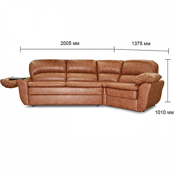 Угловой диван "Сиэтл" БЛ-1У кожа - Вид 2