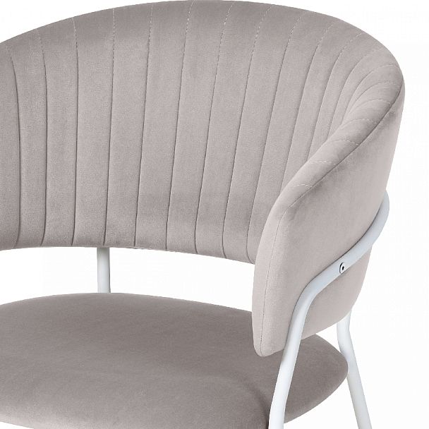 Комплект кухонных стульев Даксон светло-серый велюр/белый, 4 шт. - Вид 6