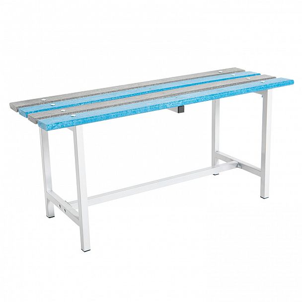 Скамья пластиковая влагостойкая на металлокаркасе "СТ 1П", 1000х350х460 мм, каркас металлический серый, сиденье пластик - Вид 2