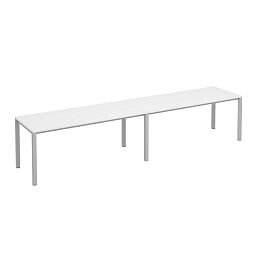 Рабочая станция на металлокаркасе КФ (2х180) Комфорт КФ К.С1 1134-2 БП белый премиум / серый - Фото предпросмотра