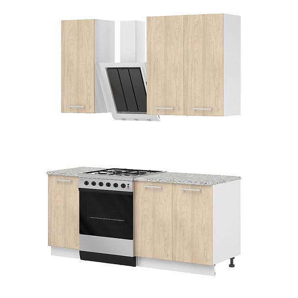 Композиция "Модульная кухня Эколайн"  ПК-ЭКО-КОМП№4-В1-991 вяз швейцарский - Вид 1