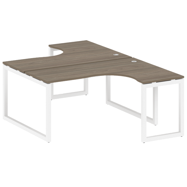 Metal System Quattro Р. ст. криволинейная на О-образном м/к 50БО.РАС-СА-2.4 Вяз/Белый металл 1600*2435*750 - Вид 1