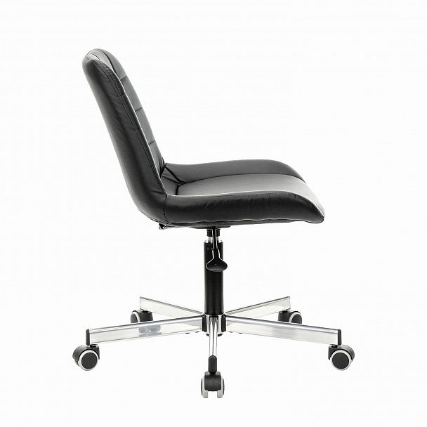 Кресло BRABIX "Deco MG-316", без подлокотников, пятилучие серебристое, экокожа, черное, 532080. - Вид 5