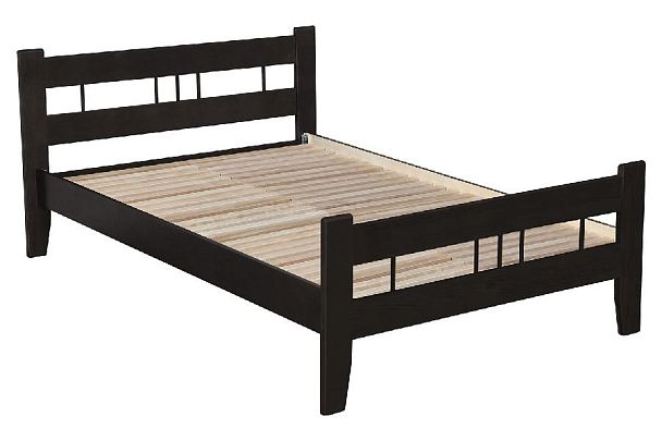 Кровать Массив-2Н 0,9 большая спинка Венге (Лак) - Вид 1