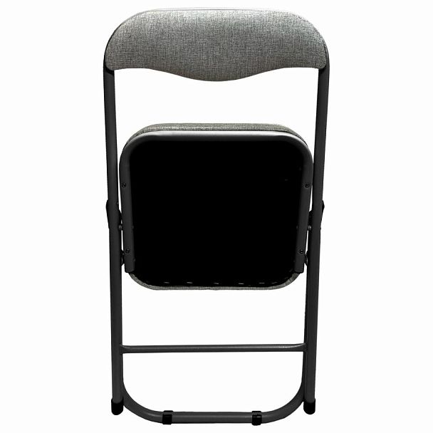 Стул складной для дома и офиса РС04К комфорт, черный каркас, рогожка светло-серая - Вид 7