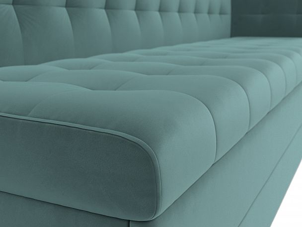 Кухонный диван Бриз с углом (полностью велюр бирюзовый) - Вид 4