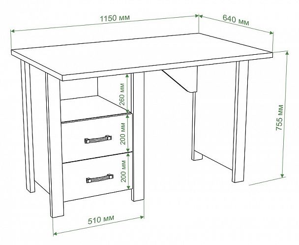 Стол письменный Бартоло СТД-115 с ТБД Карамель - Вид 2