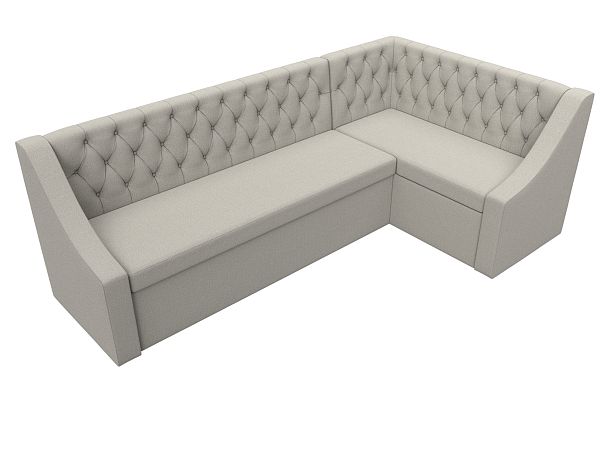 Диван кухонный угловой Мерлин правый угол Рогожка бежевый - Вид 5