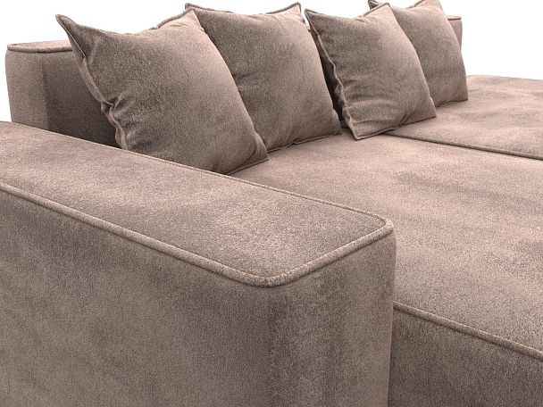 Диван угловой Лига-079 угол левый Велюр бежевый - Вид 4