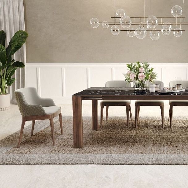 Стол раскладной Aron (160+40), керамика глянцевая черная - Вид 4