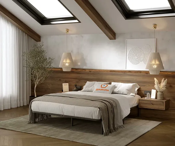 Кровать - подиум металлическая София 1600*2000, цвет черный - Вид 4