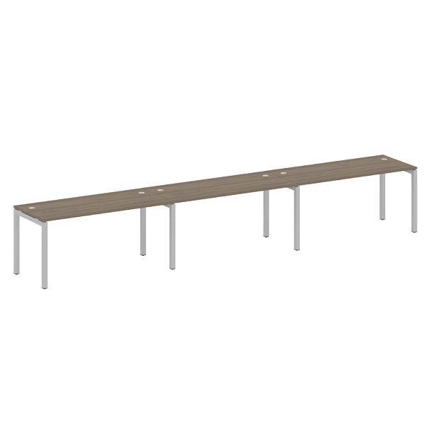 Metal System Quattro Р. ст. на 3 раб. места на П-образном м/к 50БП.СМ-3.4 Вяз/Серый металл 4800*720*750 - Вид 1